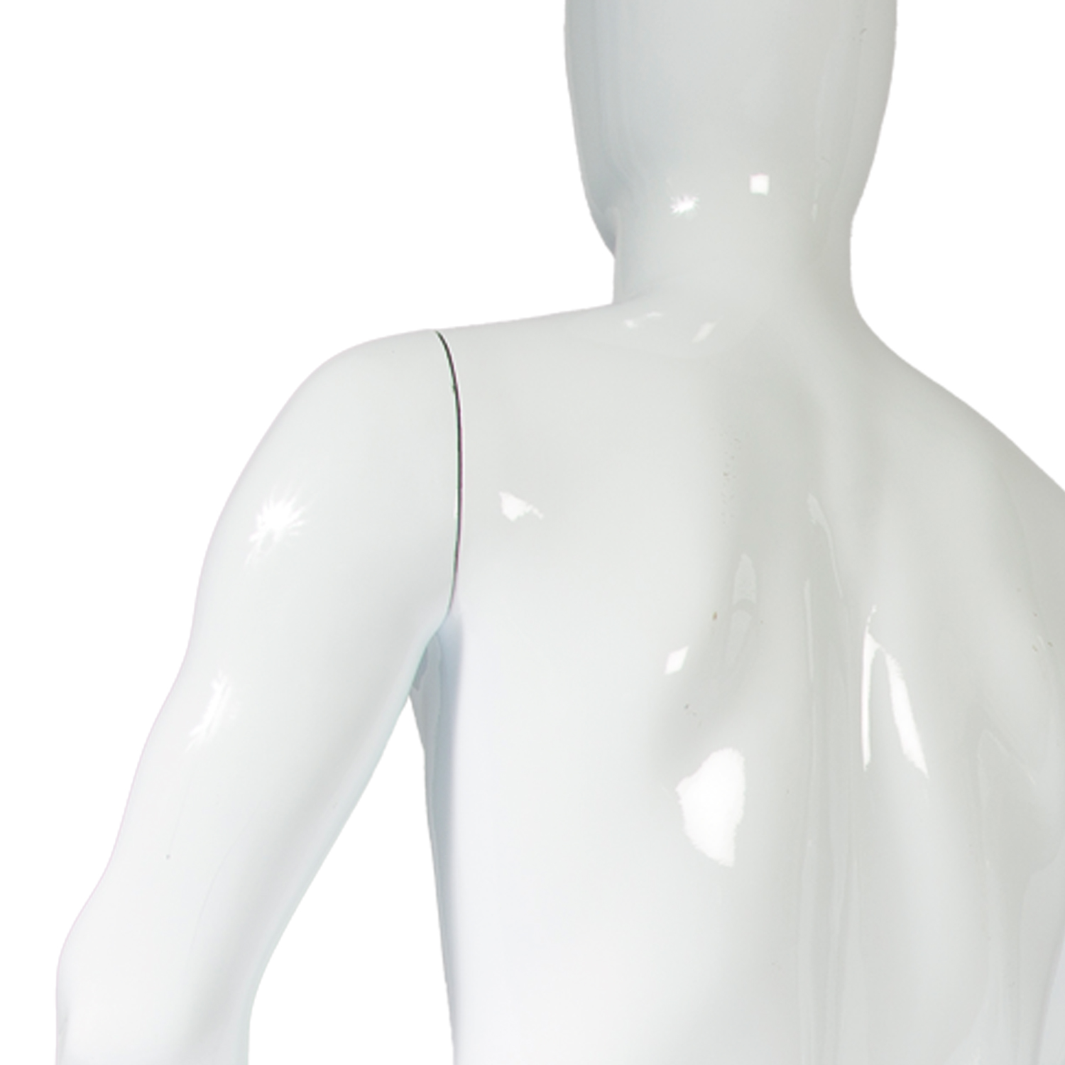 Schaufensterfigur männlich sitzend weiß-glossy – Bild 4