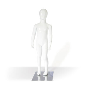 Schaufensterfigur Kind klein stehend weiß-glossy