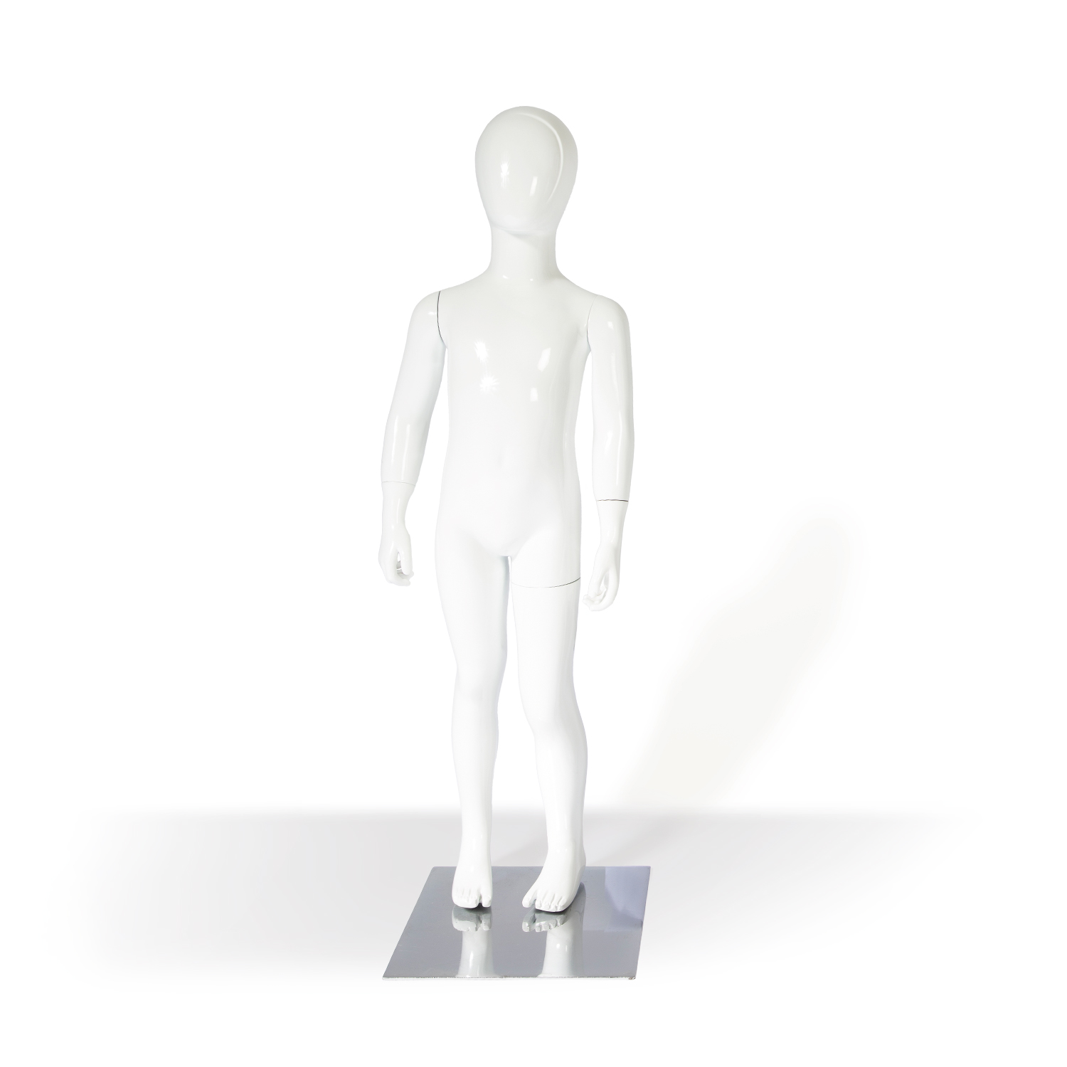 Schaufensterfigur Kind klein stehend weiß-glossy
