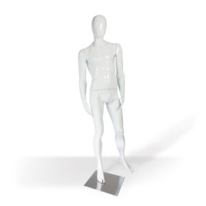 Schaufensterfigur männlich stehend weiß-glossy