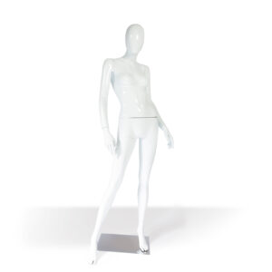 Schaufensterfigur weiblich stehend weiß-glossy