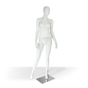 Schaufensterfigur weiblich stehend weiß-glossy