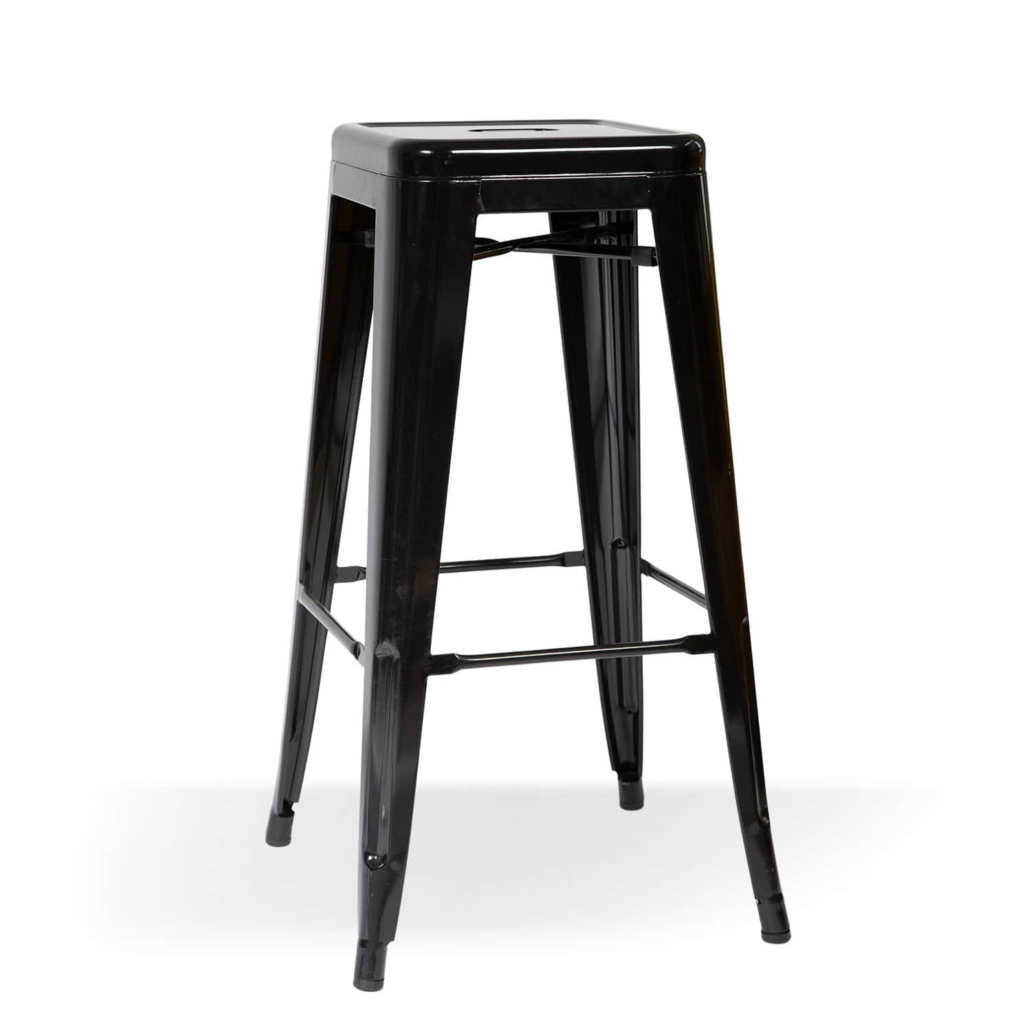 Metallhocker hoch in schwarz